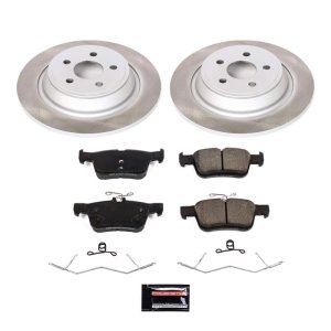 Lincoln Nautilus Brake Kit - Rear - PowerStop - Semi-Coated Rotors + Z17 Evolution Plus Low-Dust Ceramic Pads - `19-`22