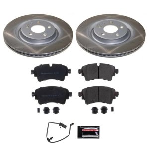 Audi S5 Sportback Brake Kit - Rear - PowerStop - Semi-Coated Rotors + Z17 Evolution Plus Ceramic Pads - Silver - `18-`20