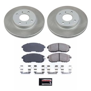 Nissan Sentra Brake Kit - Front - PowerStop - Semi-Coated Rotors + Z17 Evolution Plus Low-Dust Ceramic Pads - `00-`06