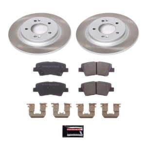 Kia Soul EV Brake Kit - Rear - PowerStop - Semi-Coated Rotors + Z17 Evolution Plus Low-Dust Ceramic Pads - `17-`20