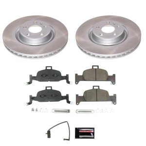 Audi Q5 Brake Kit - Front - PowerStop - Semi-Coated Rotors + Z17 Evolution Plus Ceramic Pads - 2018