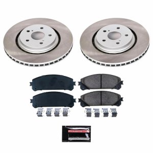 Toyota Camry Brake Kit - Front - PowerStop - Semi-Coated Rotors + Z17 Evolution Plus Low-Dust Ceramic Pads - `20-`23