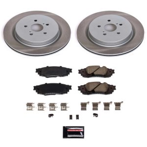 Lexus RX450hL Brake Kit - Rear - PowerStop - Semi-Coated Rotors + Z17 Evolution Plus Low-Dust Ceramic Pads - `18-`22