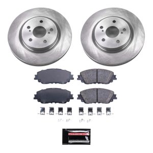 Toyota Venza Brake Kit - Front - PowerStop - Z17 Semi-Coated Rotors + Evolution Plus Low-Dust Ceramic Pads - Silver - `21-`23