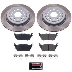 Ram 1500 Brake Kit - Rear - PowerStop - Semi-Coated Rotors + Z17 Evolution Plus Low-Dust Ceramic Pads - `19-`23