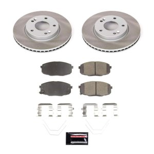 Hyundai Kona Brake Kit - Front - PowerStop - Semi-Coated Rotors + Z17 Evolution Plus Low-Dust Ceramic Pads - `18-`22