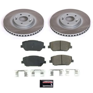 Hyundai Santa Fe Brake Kit - Front - PowerStop - Semi-Coated Rotors + Z17 Evolution Plus Ceramic Pads - `19-`20