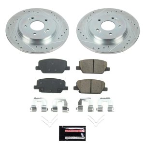 Kia Telluride Brake Kit - Rear - PowerStop - Semi-Coated Rotors + Z17 Evolution Plus Ceramic Pads - Silver - `20-`22