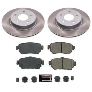 Nissan Rogue Sport Brake Kit - Rear - PowerStop - Semi-Coated Rotors + Z17 Evolution Plus Low-Dust Ceramic Pads - Silver - `19-`21