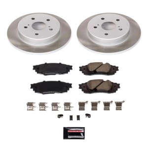Toyota Venza Brake Kit - Rear - PowerStop - Semi-Coated Rotors + Z17 Evolution Plus Low-Dust Ceramic Pads - `21-`23