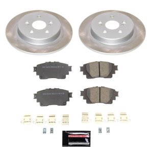 Toyota Corolla Brake Kit - Rear - PowerStop - Z17 Evolution Plus Ceramic Pads + Semi-Coated Rotors - `19-`22