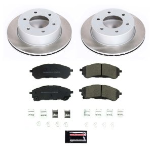 Ford Ranger Brake Kit - Rear - PowerStop - Semi-Coated Rotors + Z17 Evolution Plus Low-Dust Ceramic Pads - `19-`22