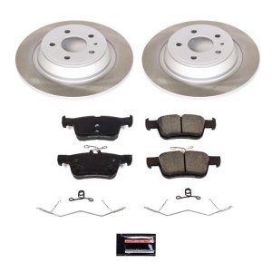 Ford Fusion Brake Kit - Rear - PowerStop - Semi-Coated Rotors + Z17 Evolution Plus Ceramic Pads - `17-`20