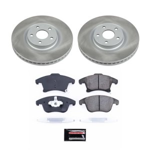 Ford SSV Plug-In Hybrid Brake Kit - Front - PowerStop - Semi-Coated Rotors + Z17 Evolution Plus Low-Dust Ceramic Pads - `19-`20