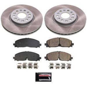 GMC Acadia Brake Kit - Front - PowerStop - Semi-Coated Rotors + Z17 Evolution Plus Ceramic Pads - `21-`22