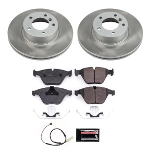 BMW 328i Brake Kit - Front - PowerStop - Semi-Coated Rotors + Z17 Evolution Plus Ceramic Pads - `11-`13