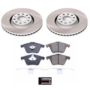 Audi Allroad Quattro Brake Kit - Front - PowerStop - Semi-Coated Rotors + Z17 Evolution Plus Low-Dust Ceramic Pads - `01-`05