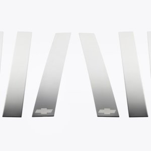 Chevrolet Silverado Steel Pillar Posts - Putco - Chevy Bow Tie Logo - Stainless Steel - `14-`19 Chevrolet Silverado Steel Pillar Posts - Putco - Chevy Bow Tie Logo - Stainless Steel - `14-`19