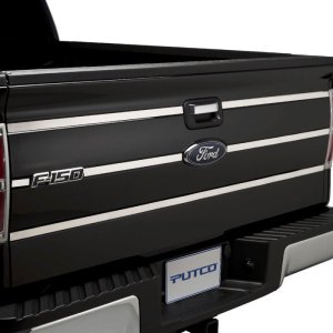 Ford F-150 Tailgate Accents - Upper and Lower - Putco - 3 Horizontal Lines; Stainless Steel - `09-`14