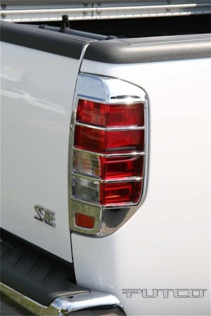 Nissan Frontier Tail Light Covers - Putco - Chrome - `05-`06 Nissan Frontier Tail Light Covers - Putco - Chrome - `05-`06