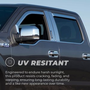 Ford F-350 Window Visors (2) - Front - Putco - Element Chrome - Chrome - `24-`27
