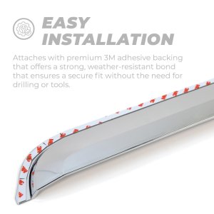 Ford F-550 Window Visors (2) - Front - Putco - Element Chrome - Chrome - `24-`27