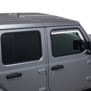Jeep Wrangler JL Window Visors - Front - Putco - Element - Chrome - `18-`26 Jeep Wrangler JL Window Visors - Front - Putco - Element - Chrome - `18-`26