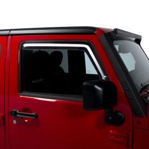 Jeep Wrangler JL Window Visors - Front - Putco - Element - Chrome - `18-`26 Jeep Wrangler JL Window Visors - Front - Putco - Element - Chrome - `18-`26