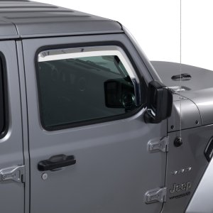 Jeep Wrangler JL Window Visors - Front - Putco - Element - Chrome - `18-`26 Jeep Wrangler JL Window Visors - Front - Putco - Element - Chrome - `18-`26