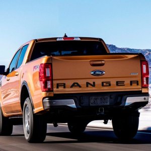 Ford Ranger Lettering Emblems - Rear - Putco - Black Platinum - `19-`23