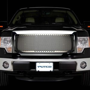 Ford F-150 Grille Insert - Putco - Designer FX, Bar Style, Punch Pattern, Cut to Fit - `09-`12