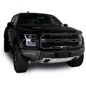 Ford F-150 Raptor Bumper Grille Inserts - Putco - HEX Shield Grille Insert - Polished Stainless Steel - `17-`20