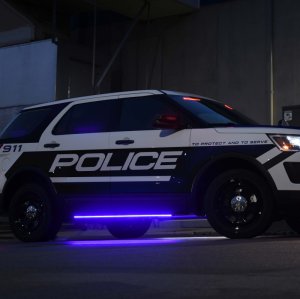 Ford Explorer Interceptor Blade Lights - Putco - Rocker Kits Sideliners w/ White Override - Blue & White - `11-`19