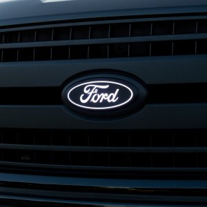 Ford F-150 LED Emblem - Front - Putco - Luminix with Camera CutOut - White - `21-`23