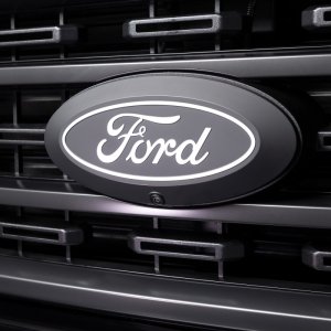 Ford F150 LED Emblem - Front - Putco - Luminix Oval LED with Camera Cutout - White - `24-`26