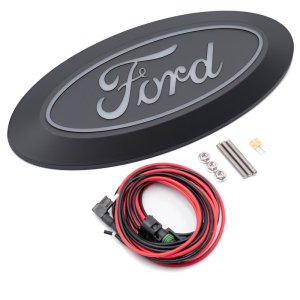 Ford F-150 LED Emblems - Front - Putco - Luminix - Matte Black - `24-`26