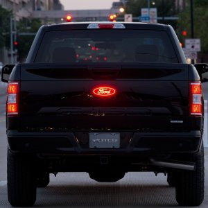 Ford Super Duty F450 LED Emblem - Rear - Putco - Luminix - Red - `17-`19