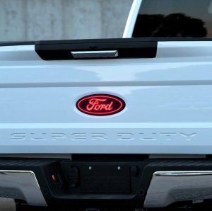 Ford Super Duty F450 LED Emblem - Rear - Putco - Luminix - Red - `17-`19