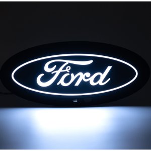 Ford F350 LED Emblem - Front - Putco - Luminix with Camera CutOut - White - `17-`19