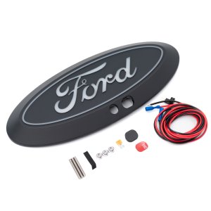 Ford F350 LED Emblem - Front - Putco - Luminix with Camera CutOut - White - `17-`19