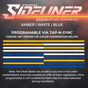 Chevrolet Silverado 2500 Tailgate Light Bar - Putco - Blade Rocker Kits - Amber/White - `15-`26