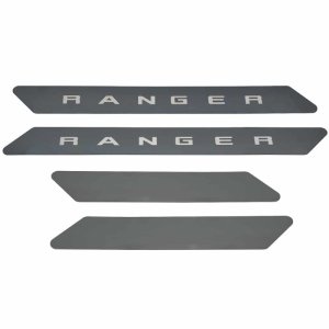 Ford Ranger Door Sill Protectors - Front + Rear - Putco - Black Platinum Finish, T-304 Stainless Steel, Laser-Etched, 4-Piece - Black Platinum - `19-`20