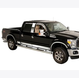 Ford F350 Steel Rocker Panels - Putco - Premium - Stainless Steel - `11-`16