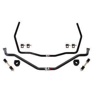 Ford Mustang Suspension Stabilizer Bar Kit - Front + Rear - QA1 - Adjustable End Links with Greaseable Graphite Polyurethane Bushings - Gloss Black - `94-`04