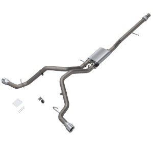 GMC Sierra 1500 Performance Exhaust - Rear - QTP - Screamer Cat-Back, Split Rear Exit - `14-`18 GMC Sierra 1500 Performance Exhaust - Rear - QTP - Screamer Cat-Back, Split Rear Exit - `14-`18