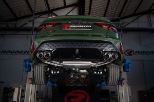 Audi S3 Sedan Quattro Performance Exhaust - 2.0FTSI - Ragazzon - Evo Line - Axle Back w/ Electronic Operated Valve - Dual Exit/ Quad Black Tip (2024+)