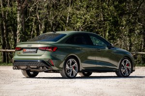 Audi S3 Sedan Quattro Performance Exhaust - 2.0FTSI - Ragazzon - Evo Line - Axle Back w/ Electronic Operated Valve - Dual Exit/ Quad Black Tip (2024+)