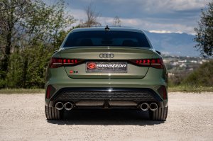 Audi S3 Sedan Quattro Performance Exhaust - 2.0FTSI - Ragazzon - Evo Line - Axle Back w/ Electronic Operated Valve - Dual Exit/ Quad Black Tip (2024+)