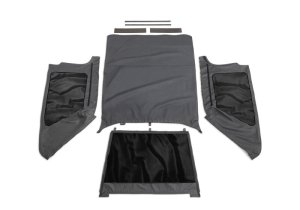 Jeep Wrangler Frameless Soft Top Kit - Rampage - Sailcloth - Black Diamond - `04-`06