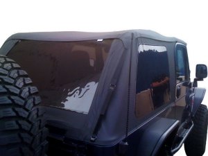 Jeep Wrangler Frameless Soft Top Kit - Rampage - Sailcloth - Black Diamond - `04-`06